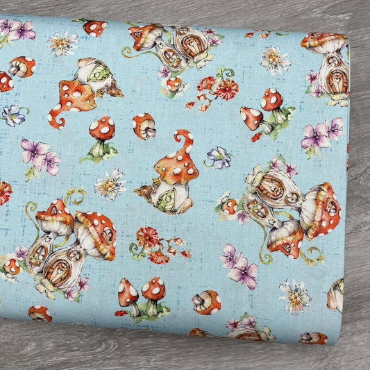 Mushroom Fabric - Fairy Garden Mushroom Toss - P&B Textiles