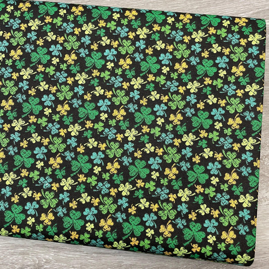 Shamrock fabric - Crosshatch Shamrocks - Small Scale