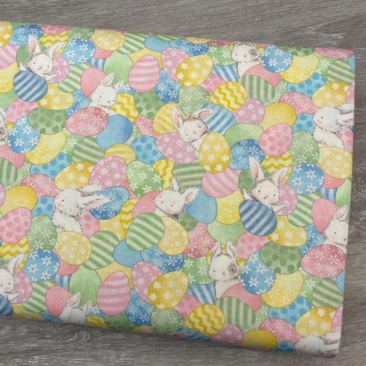 Packed Easter Eggs & Bunnies - 100% Cotton - Timeless Treasures