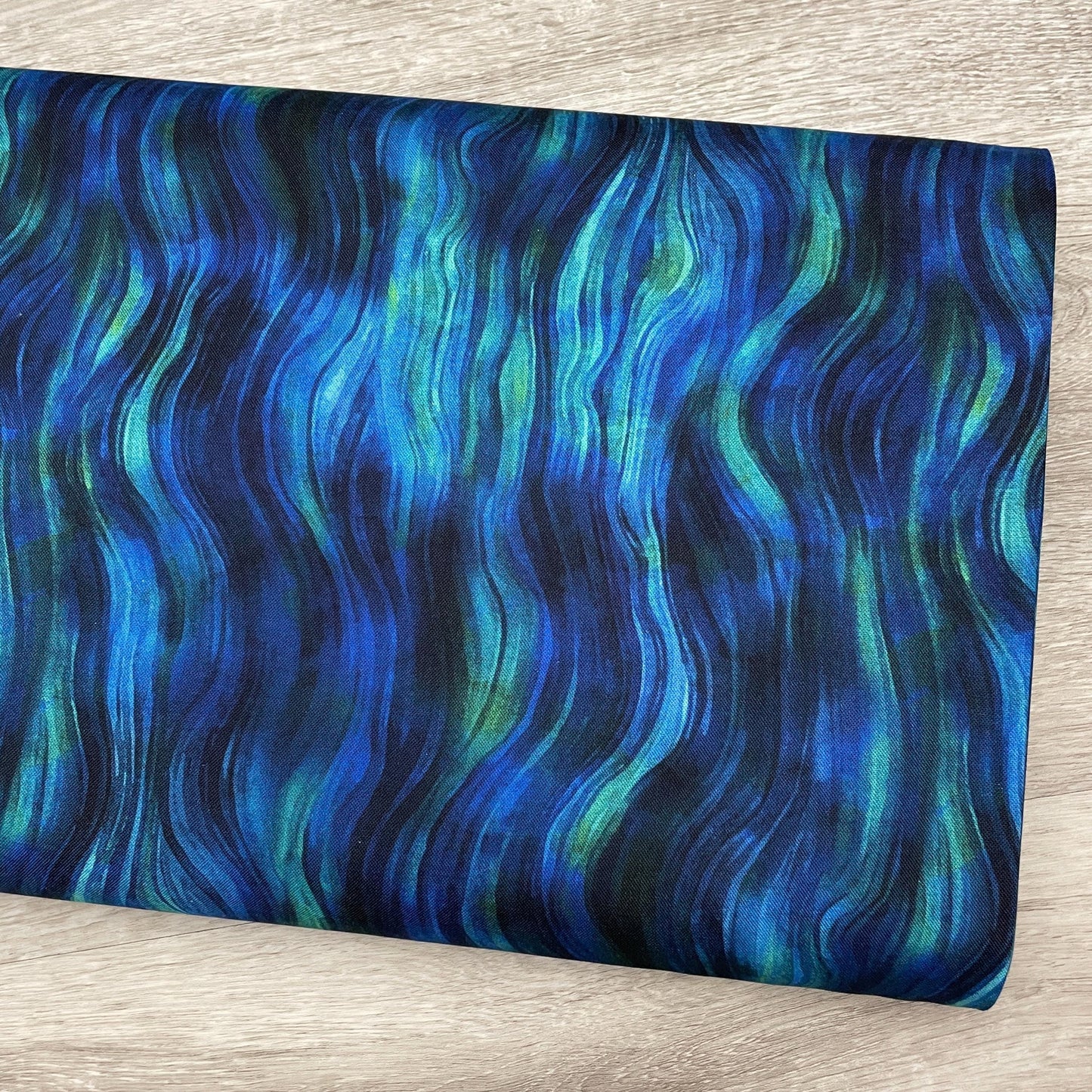 Wave Fabric - V5263-17-Cobalt - Tides of Color - Hoffman - 100% Cotton - Ocean theme Sea Life Tropical Vacation Scuba Diving Swimming