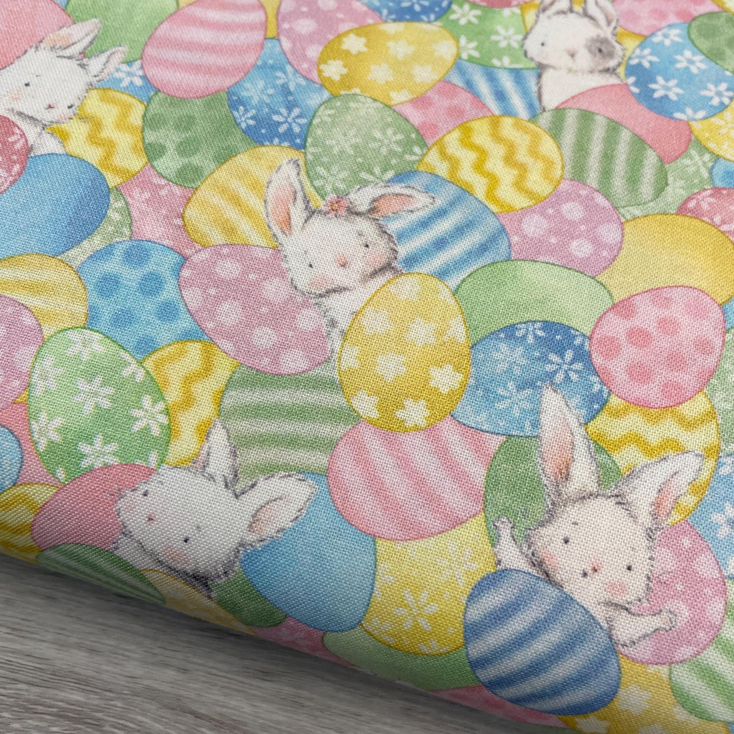 Packed Easter Eggs & Bunnies - 100% Cotton - Timeless Treasures