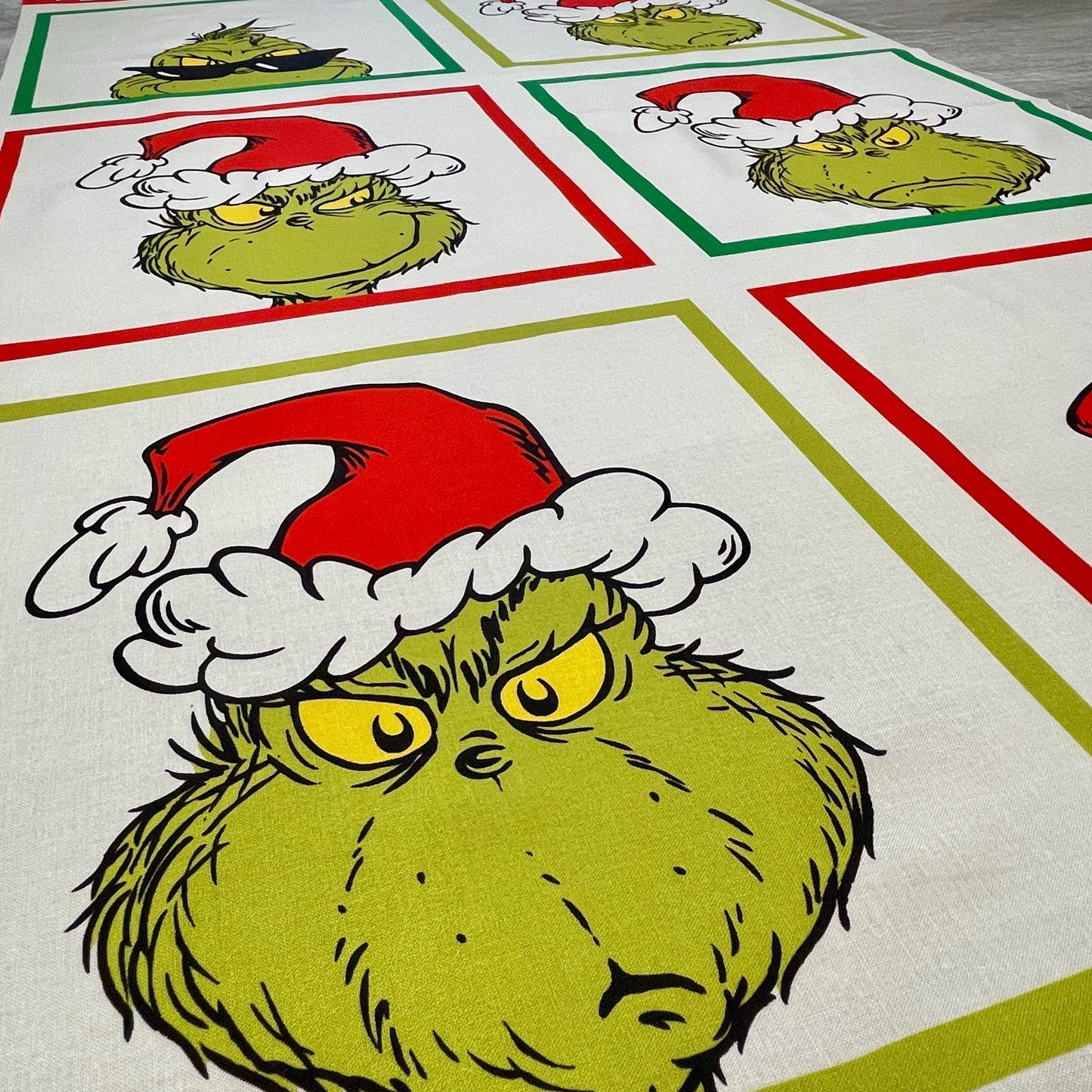 Grinch Head Fabric Panel - 24.25" x 43.5" - Robert Kaufman - How the Grinch Stole Christmas - 100% cotton fabric