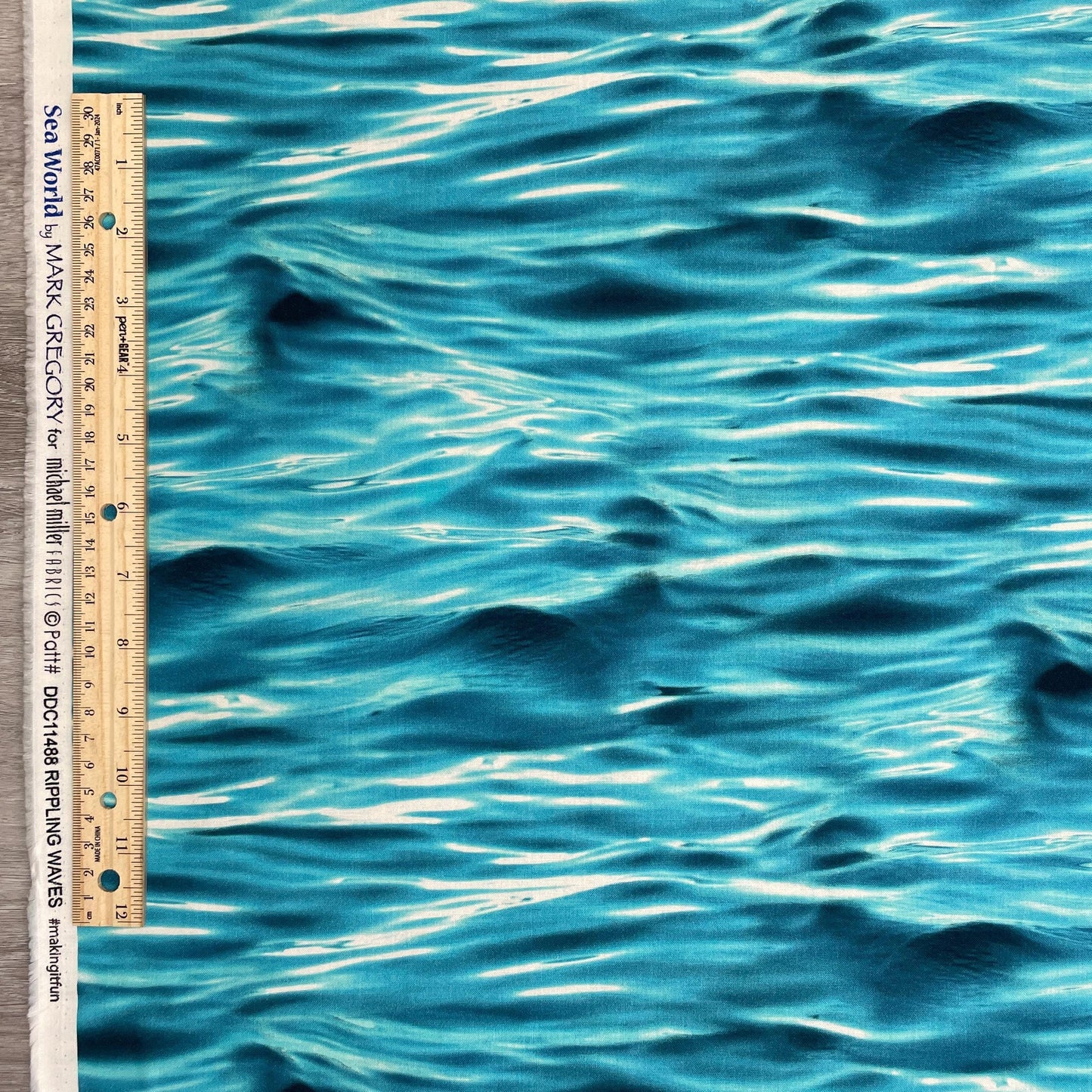 Wave Fabric - Aqua - 100% Cotton - Michael Miller