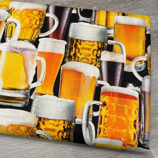 Beer Glasses Fabric - Benartex Ale House collection - 100% Cotton