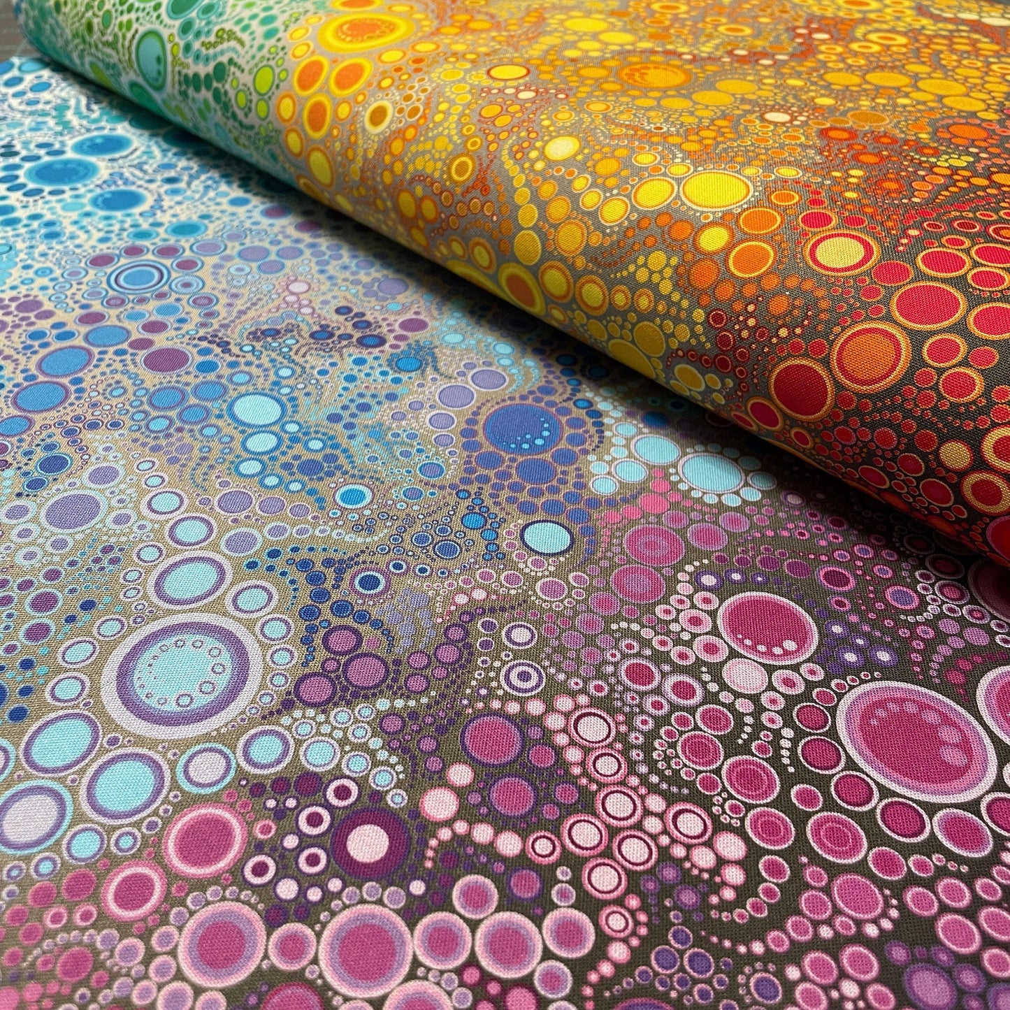 Rainbow Dots Fabric - Adventure Gradation - Robert Kaufman - Effervescence - 100% cotton