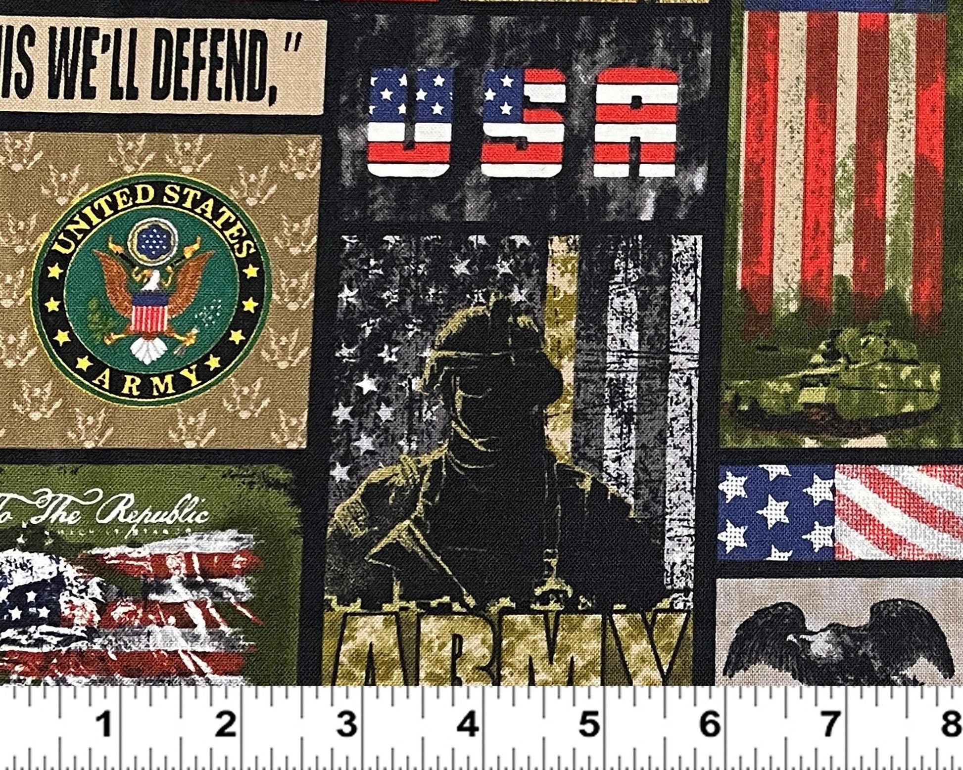 New! US Army fabric - U.S. Military - United States Army from Sykel - Ships NEXT DAY - 100% Cotton Fabric