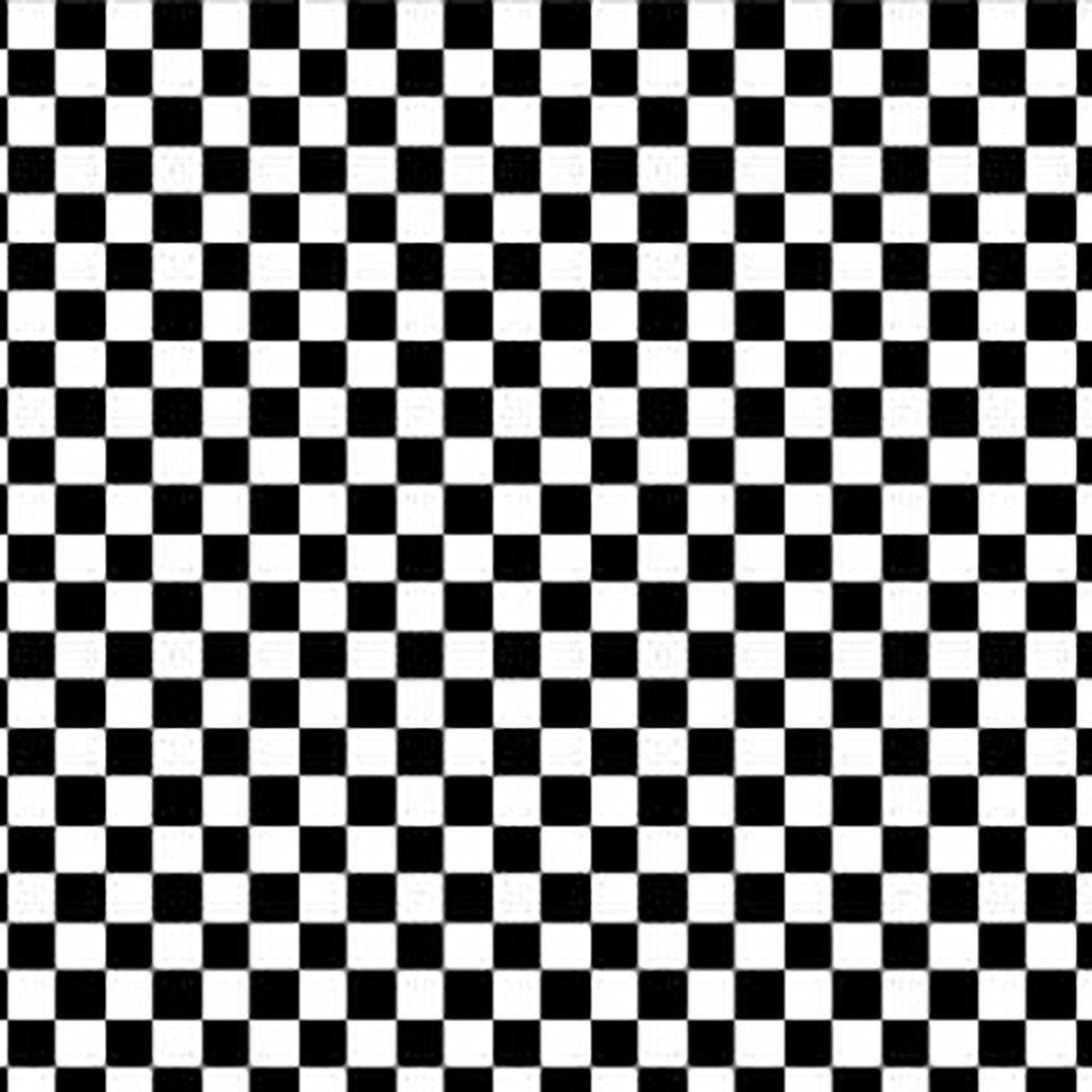 Checkerboard fabric - 1/4" check - 100% cotton - race car checkered flag -Oasis - black and white check