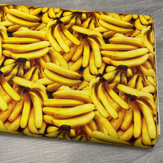 Banana Fabric - 100% Cotton - Whistler Studios - A La Carte Call Me - Fruit Monkey Food