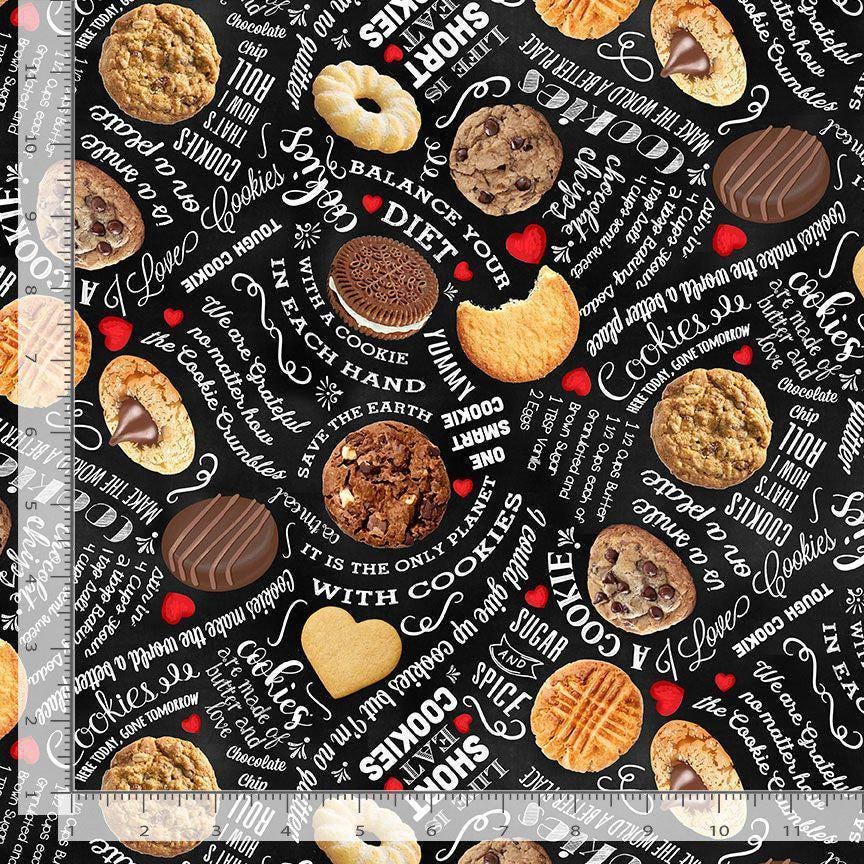 Smart Cookie Fabric - Timeless Treasures - 100% Cotton - Gail Cadden - food fabric - CD3334