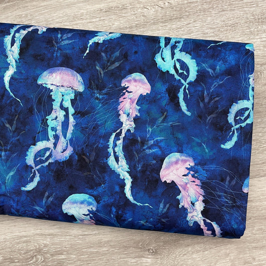Jellyfish Fabric - V5259-17-Cobalt - Tides of Color - Hoffman - 100% Cotton