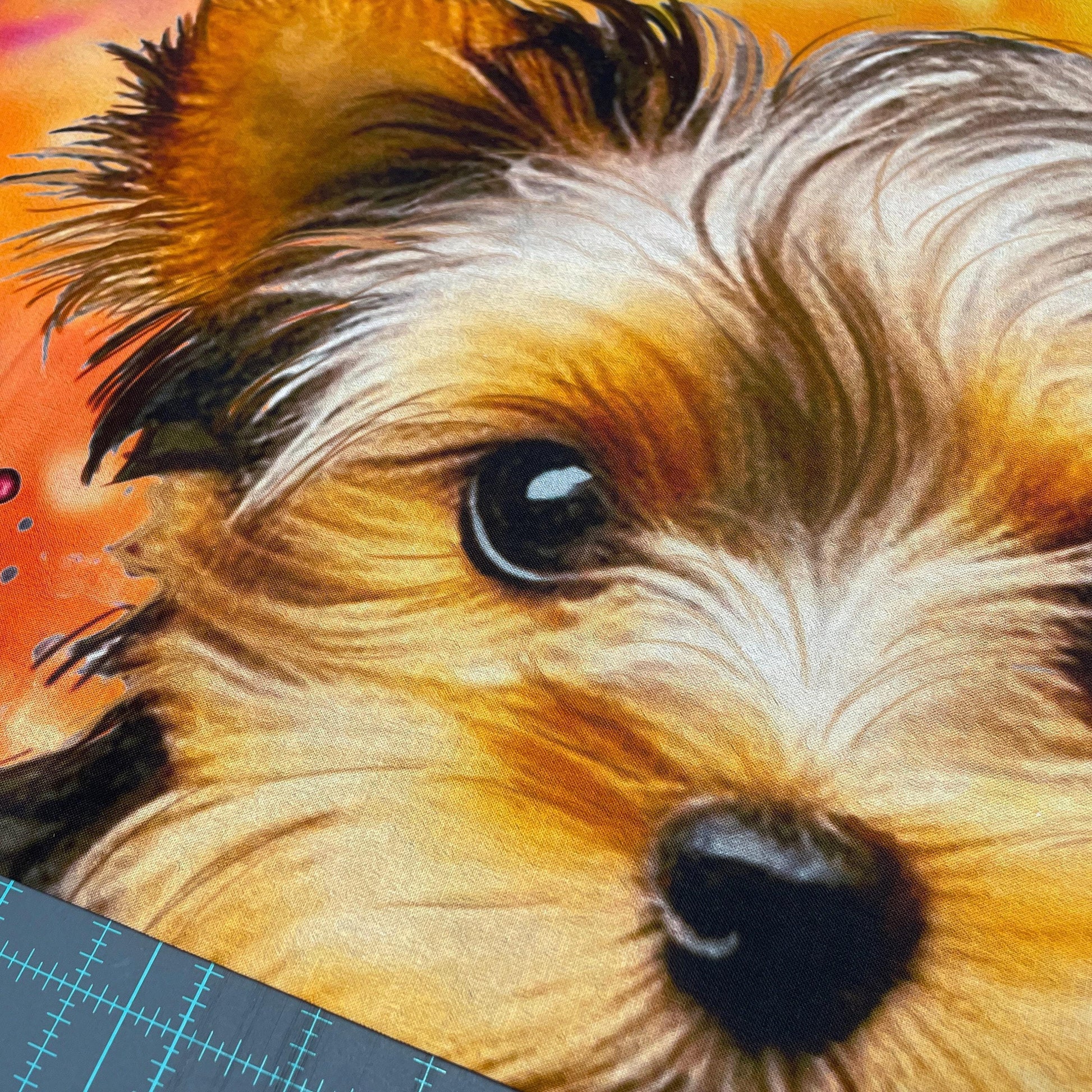 Yorkie Fabric Panel 35.5" x 44" - 100% Cotton