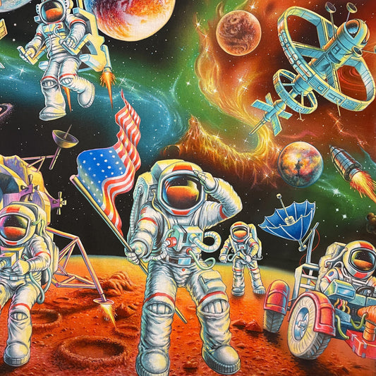 Astronaut Fabric Panel - 36" x 44" Moonwalkers - Final Frontier - Michael Miller - 100% Cotton