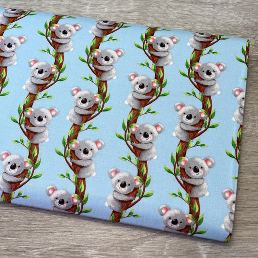 Koala Fabric - 100% cotton - Henry Glass - Koalas on Trees - Party Animals by Rob Parkinson