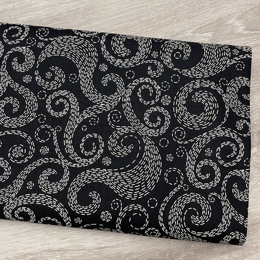 Whispering Winds Fabric - Navy - Glows in the Dark