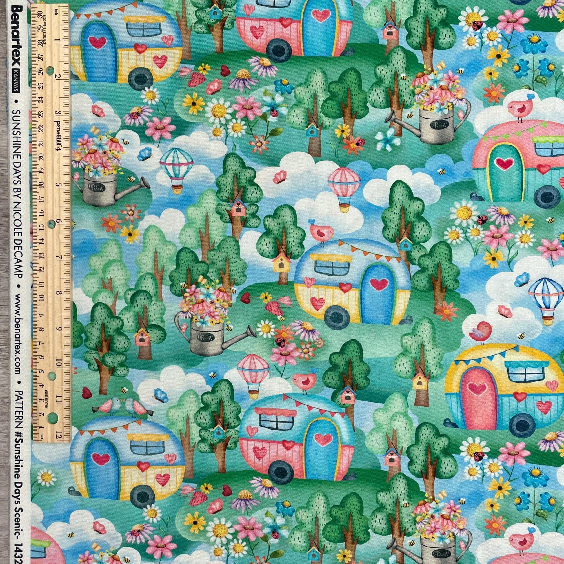 Camper fabric by the yard - Sunshine Days Scenic Multi - Benartex - 100% cotton - Sunshine Days