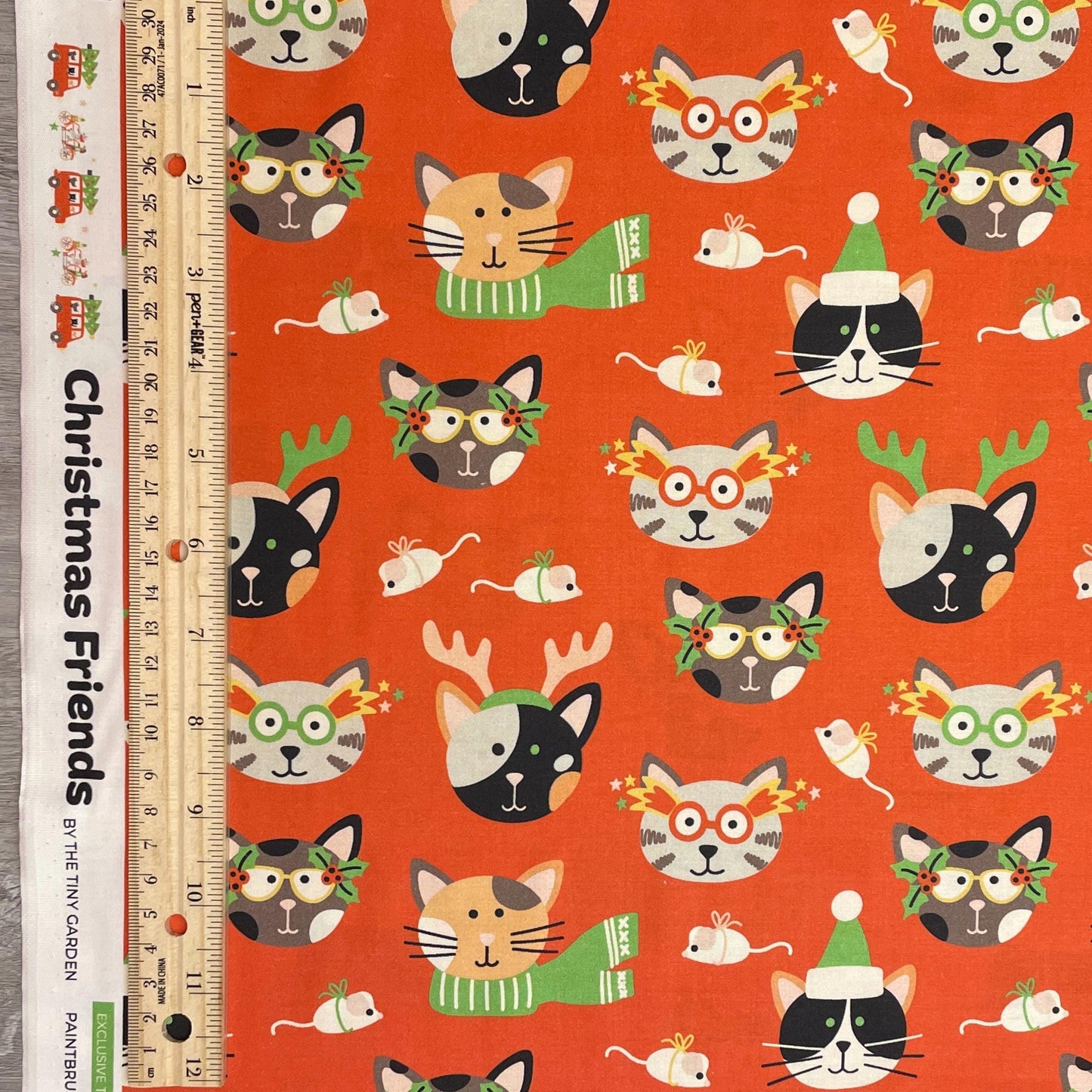 Christmas Cat Fabric - Cat Masquerade