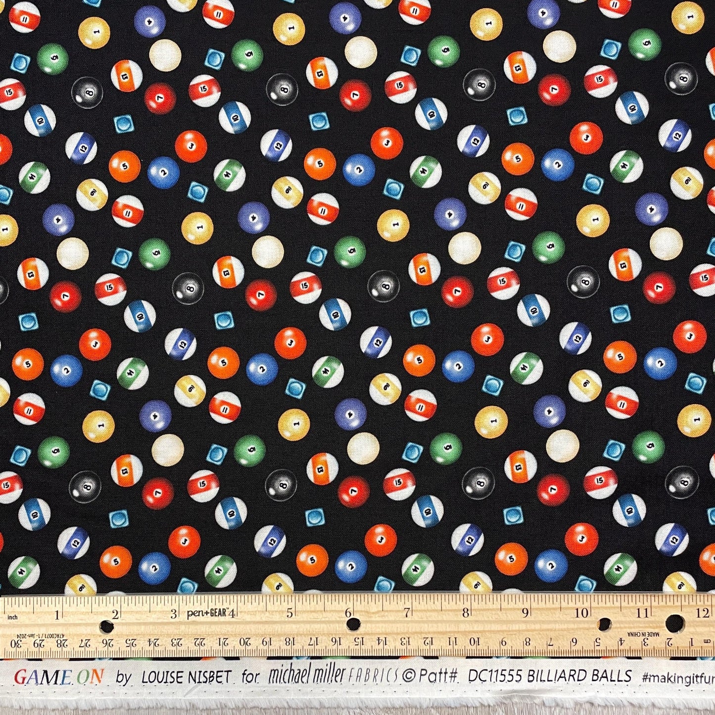Billiard Balls Fabric - Follow Suit - Michael Miller - 100% cotton