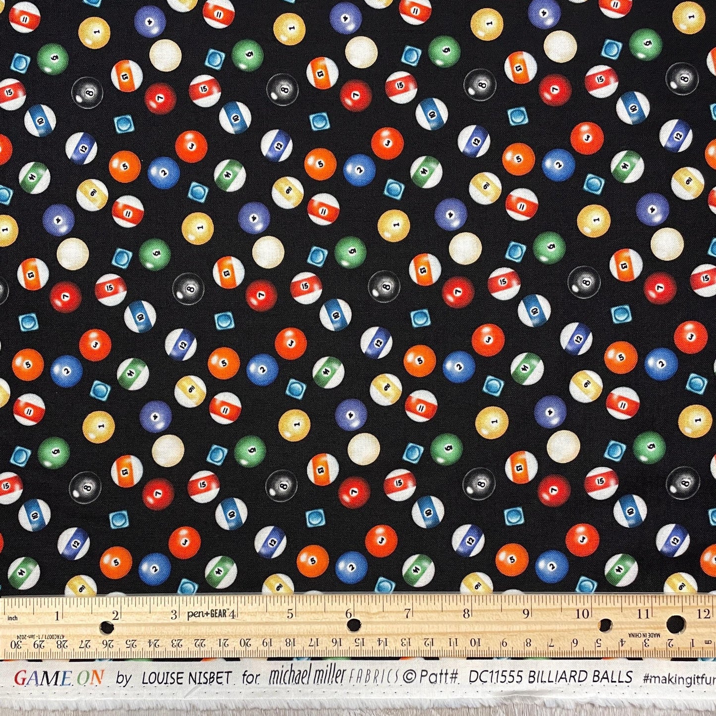 Billiard Balls Fabric - Follow Suit - Michael Miller - 100% cotton