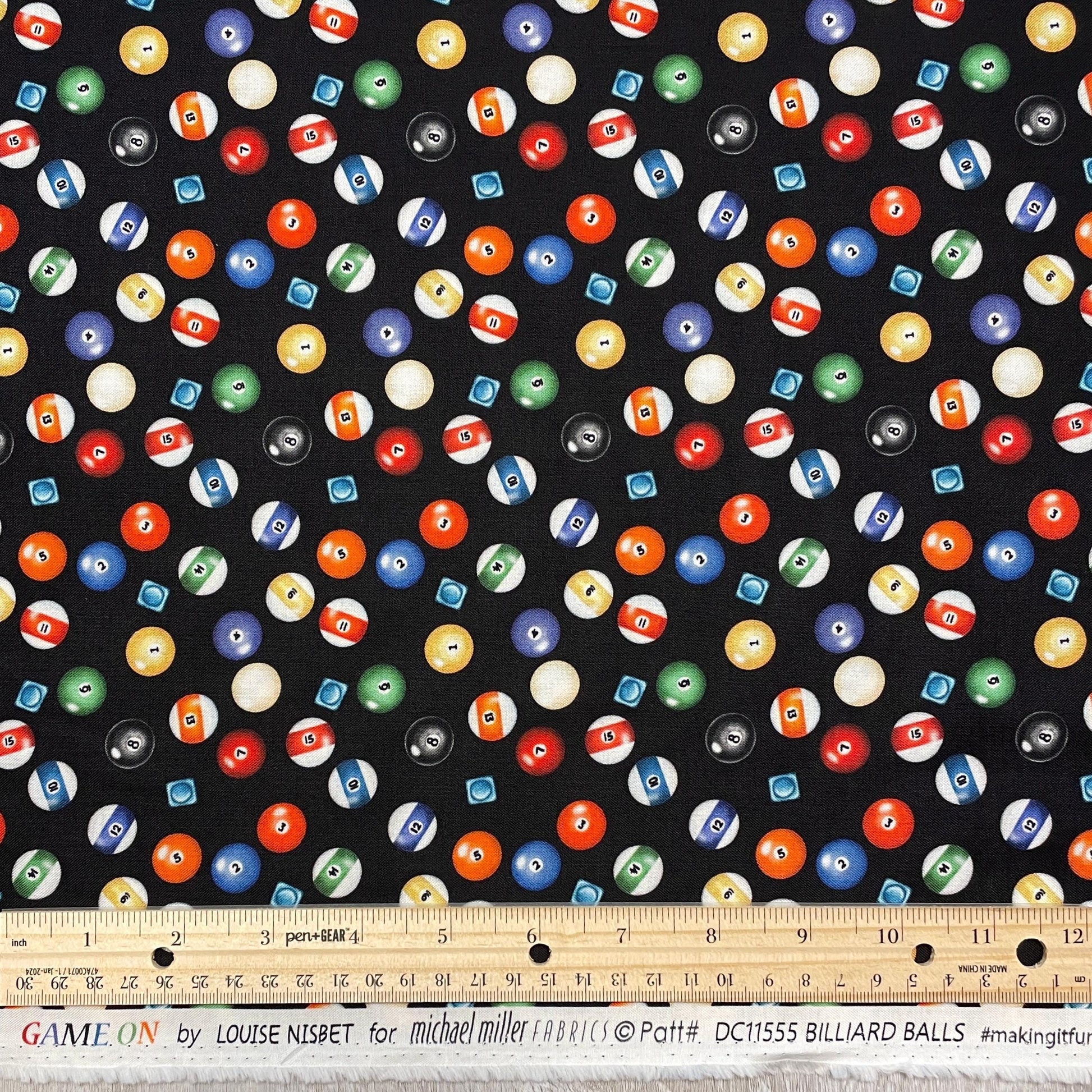 Billiard Balls Fabric - Follow Suit - Michael Miller - 100% cotton
