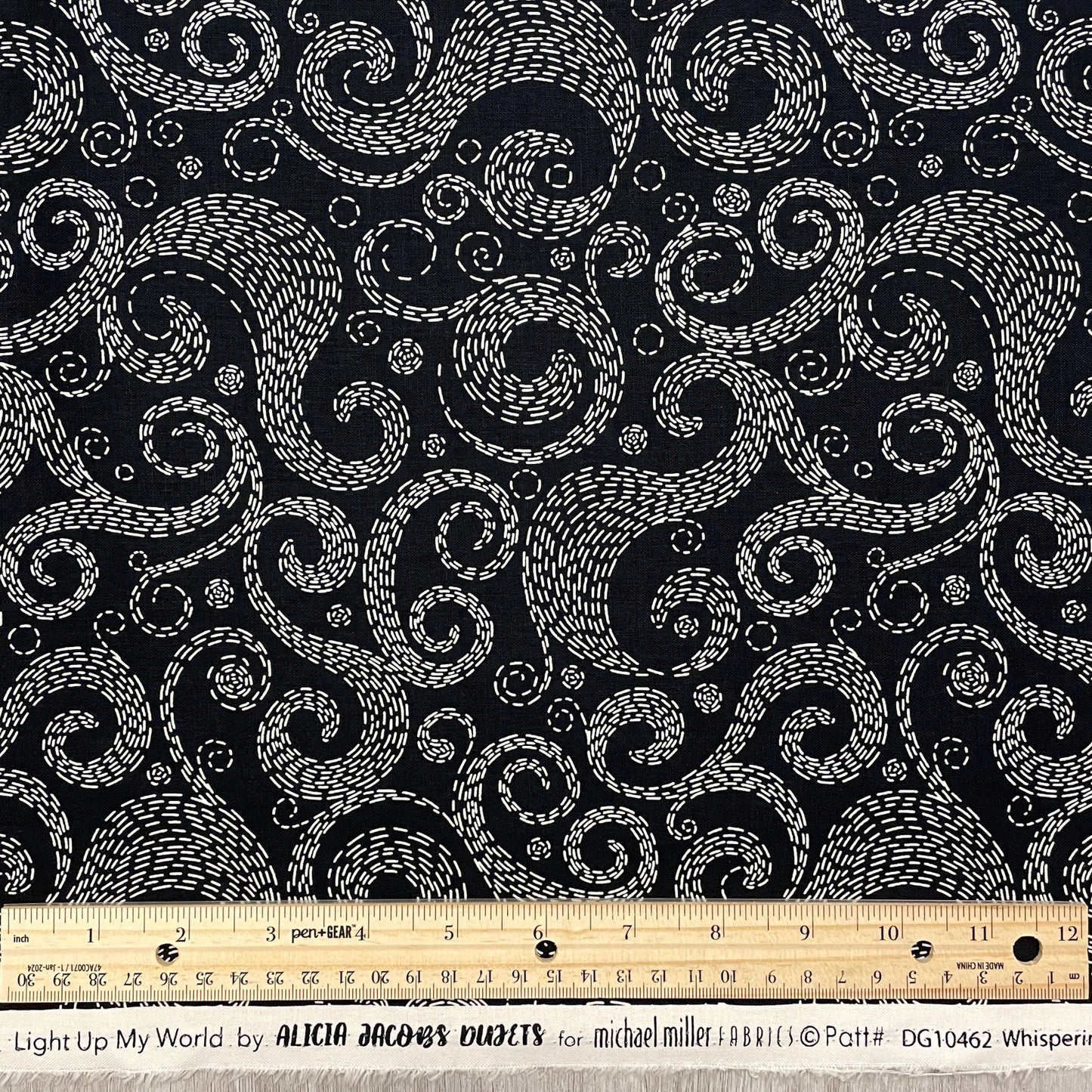 Whispering Winds Fabric - Navy - Glows in the Dark