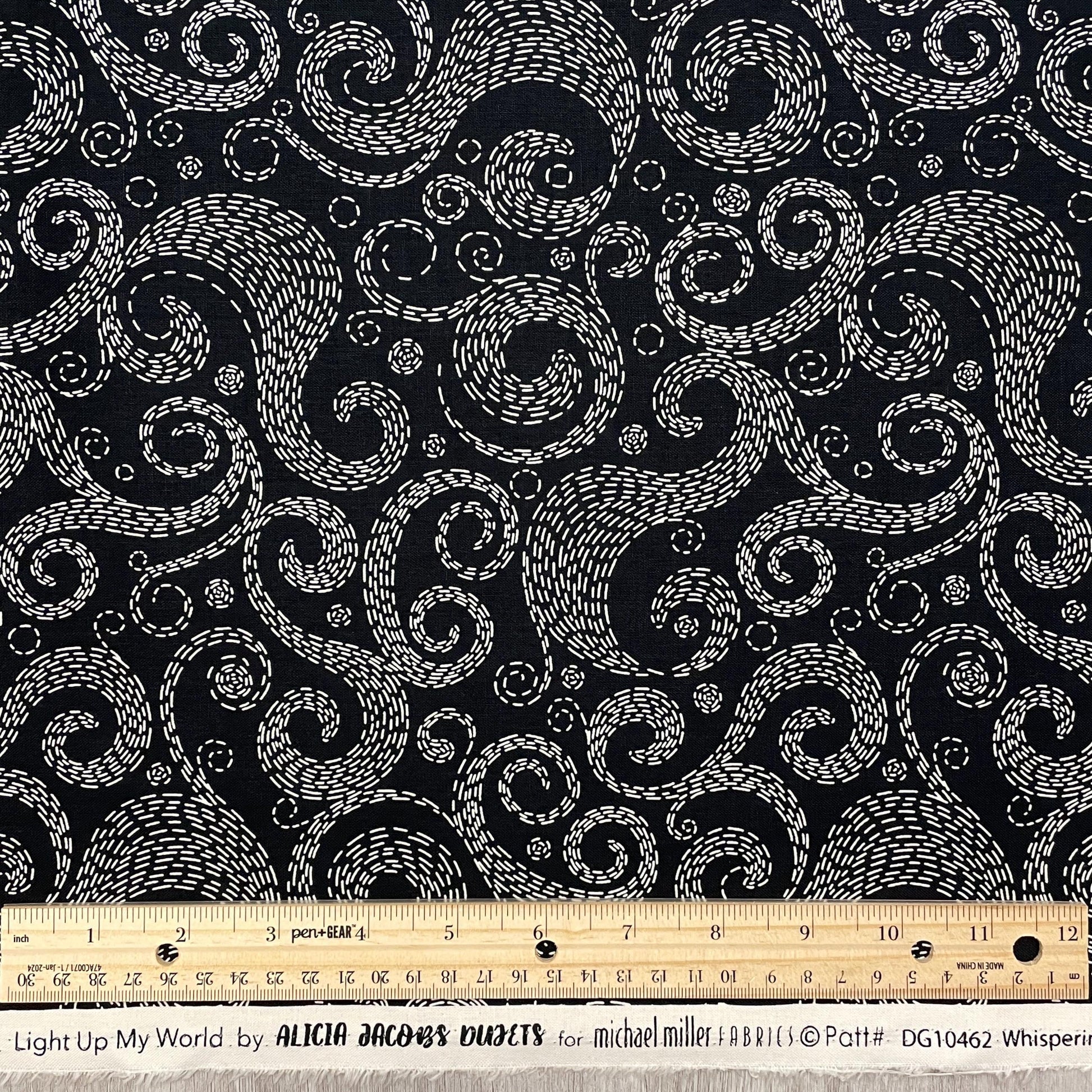 Whispering Winds Fabric - Navy - Glows in the Dark