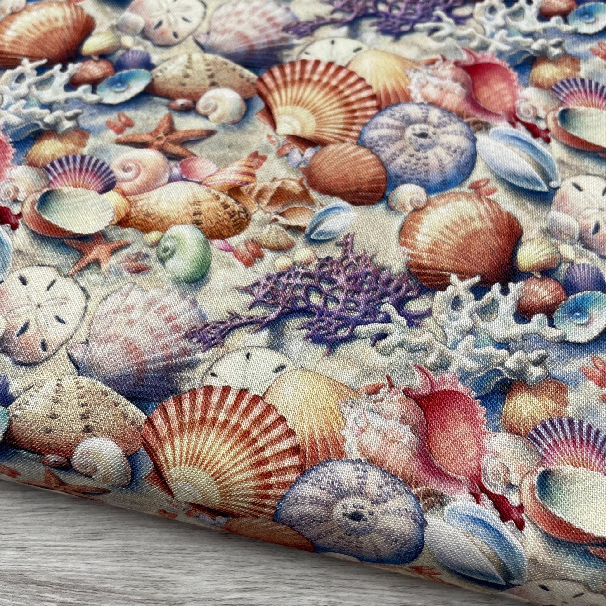 Sea Shell Fabric - Race to Safety - 100% Cotton - Elizabeth's Studio