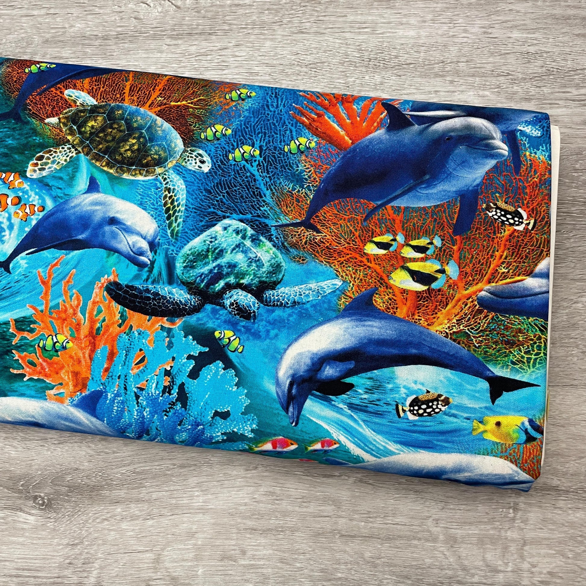 Dolphin Fabric - Jewels of the Sea