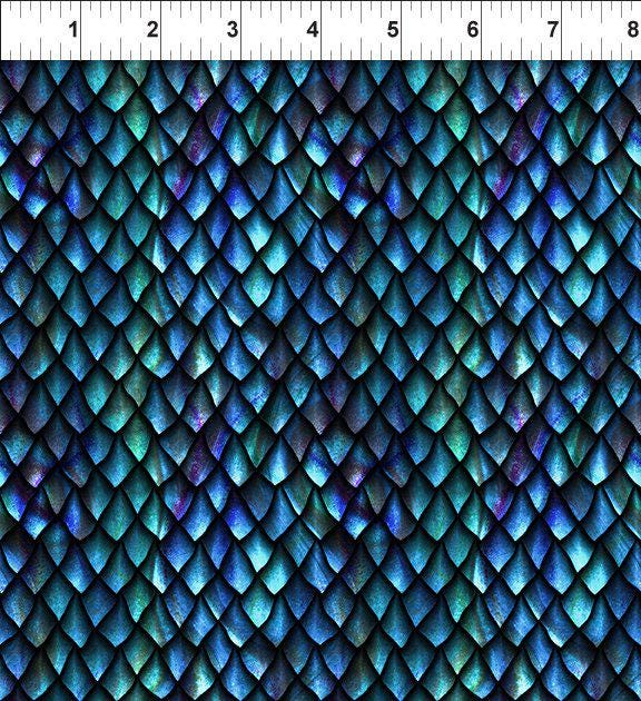 Dragon Scale Fabric - Blue Fury - 100% Cotton - In The Beginning Studio - 6DRG-2