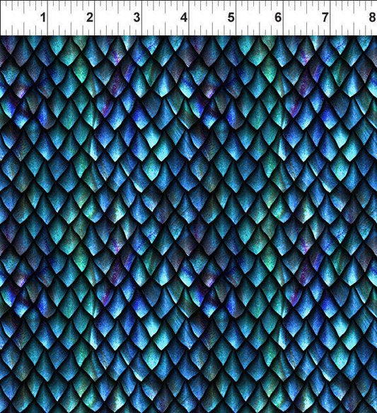 Dragon Scale Fabric - Blue Fury - 100% Cotton - In The Beginning Studio - 6DRG-2