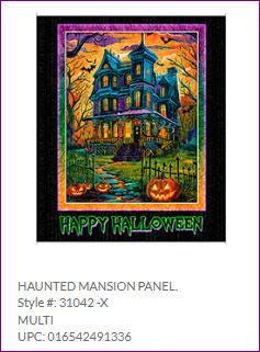 Happy Halloween Fabric Panel - 36" x 44" - Happy Haunting - QT Fabrics - Haunted House