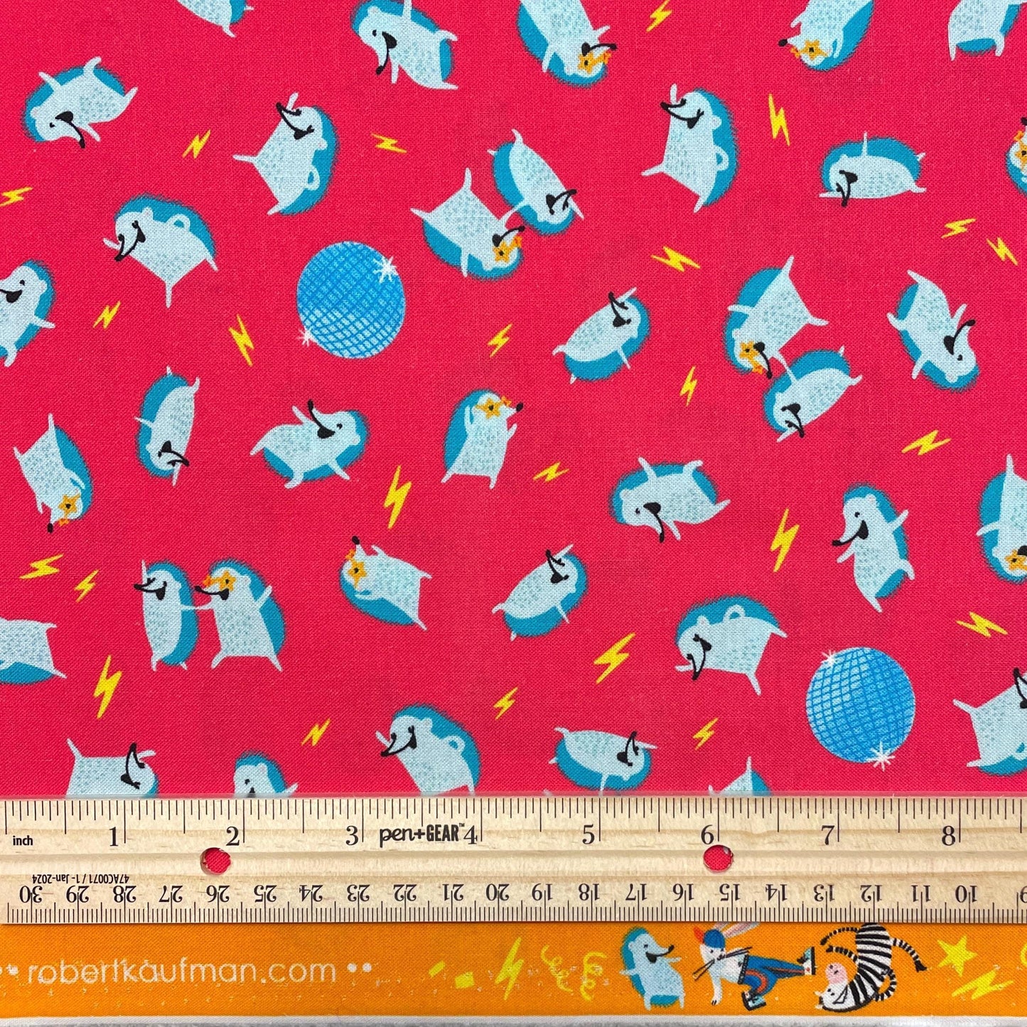 Dancing Hedgehog fabric - ABC Dance