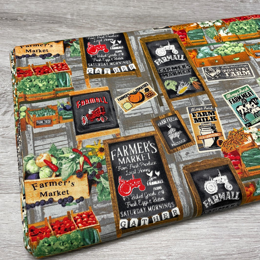Farmer's Market Fabric by the yard - Farmall Farm to Table - Sykel - 100% Cotton