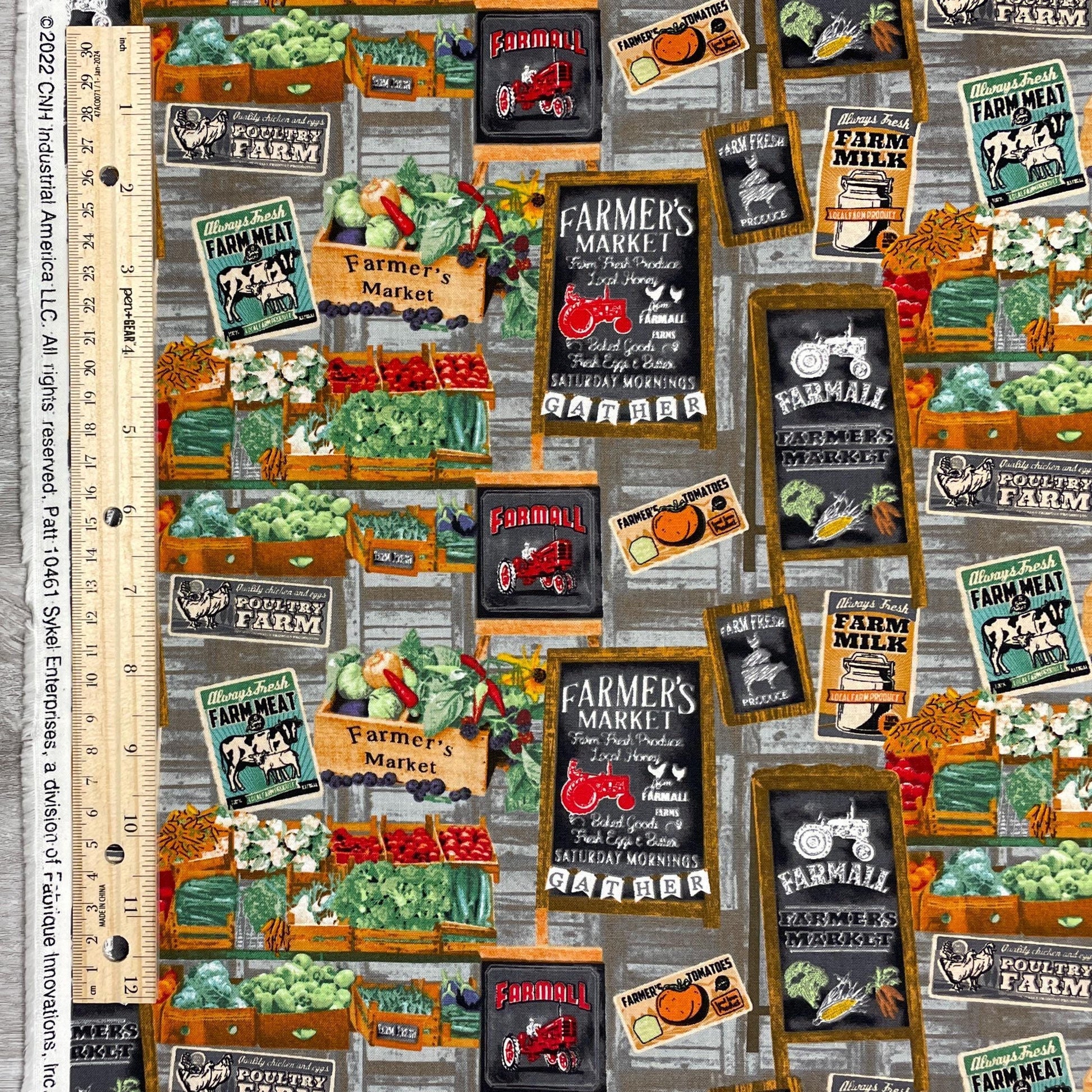 Farmer's Market Fabric by the yard - Farmall Farm to Table - Sykel - 100% Cotton