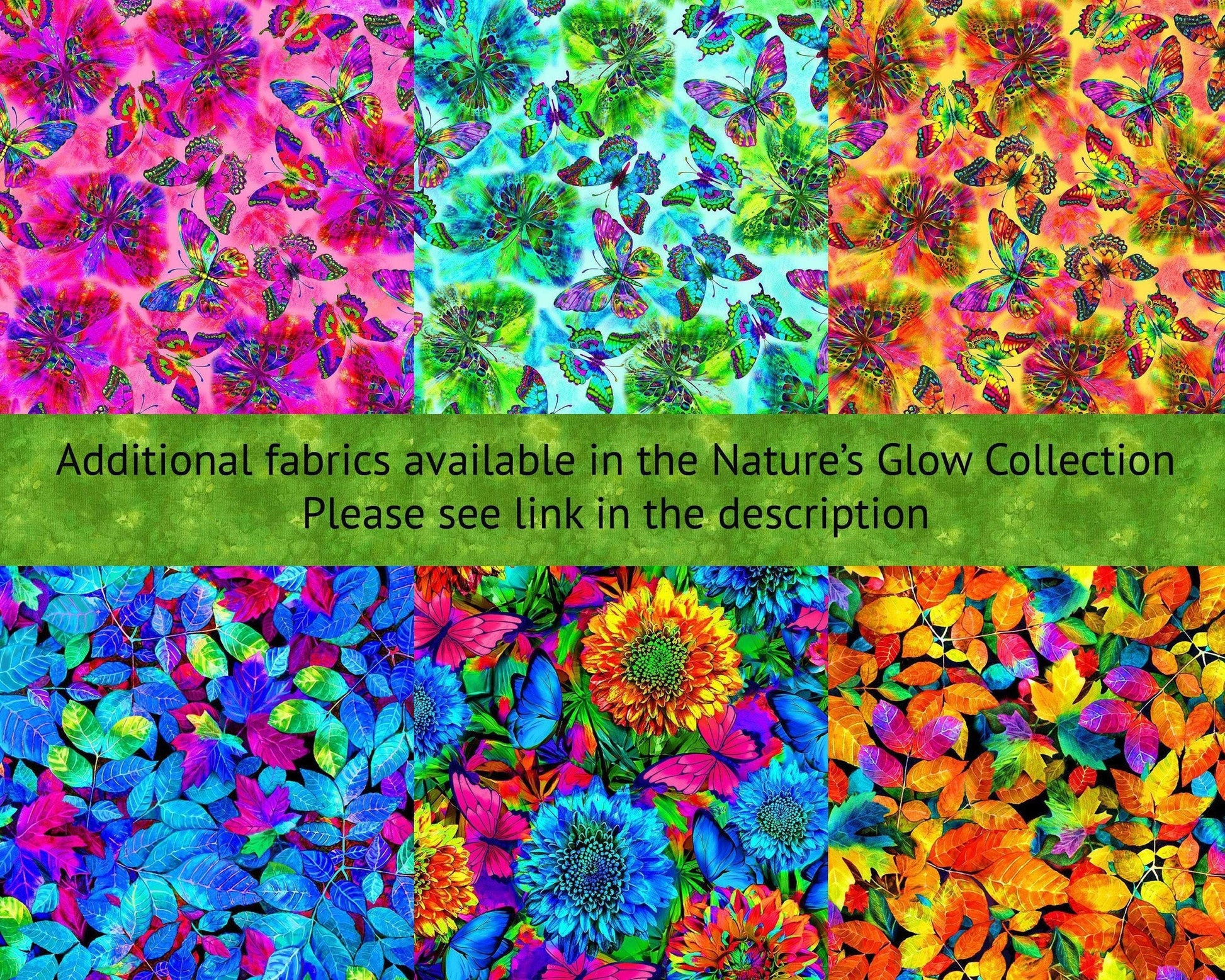 Electric Colors Fall Leaves Fabric - Nature&#39;s Glow by Timeless Treasures -100% Cotton- Multicolor leaf vibrant nature theme - Ships NEXT DAY