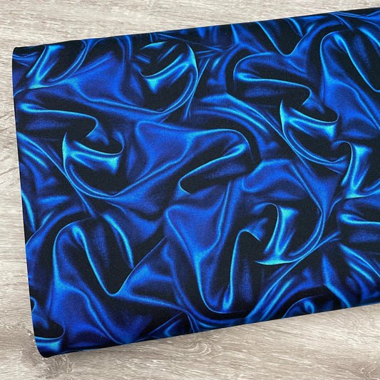 Velvet COTTON Fabric - Blue - The Gilded Age by Michael Miller - Not real velvet - Faux velvet material