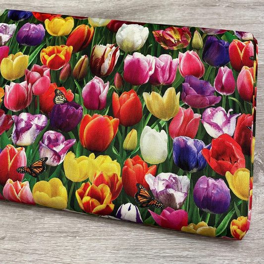 Tulip Fabric - Elizabeth's Studio - 100% cotton - Burst of Color 644-MULTI - Flower Fabric