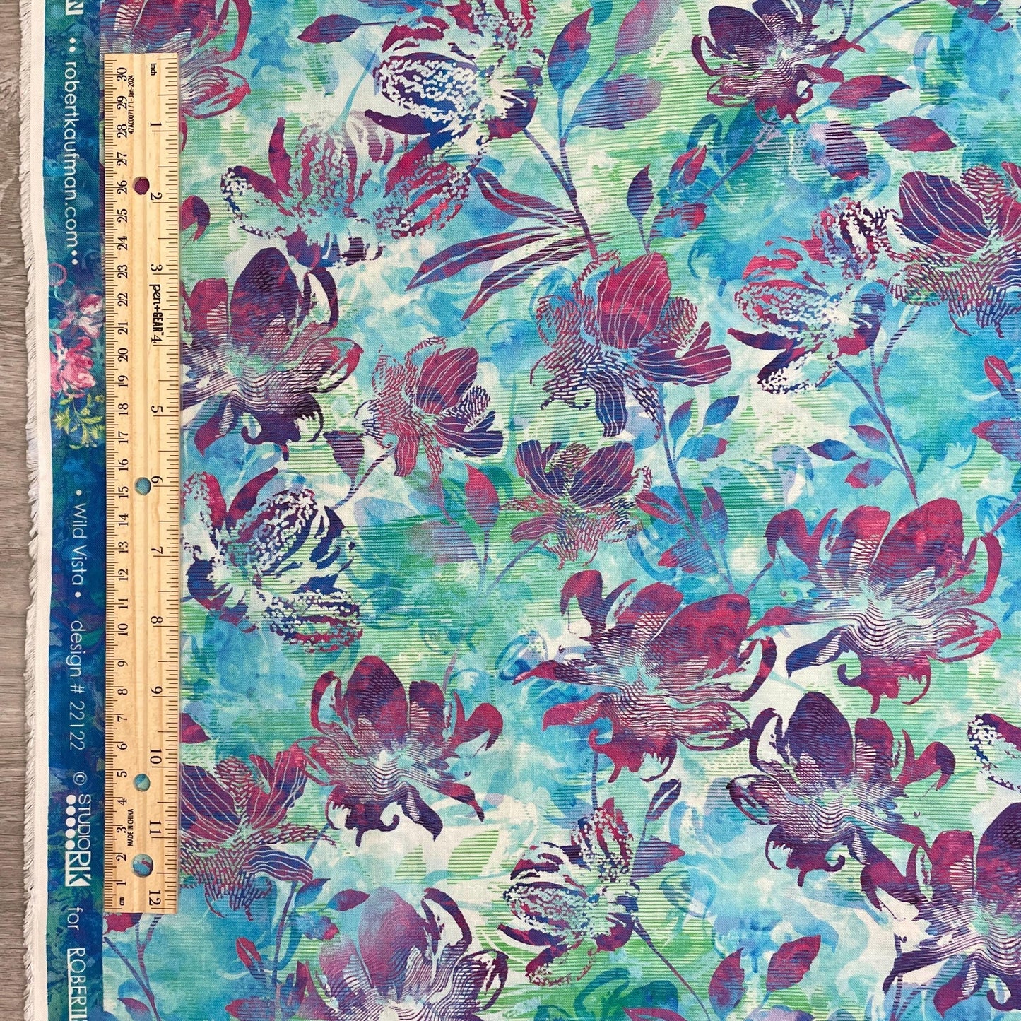 Orchid Fabric - SRKD-22122-70 AQUA - Robert Kaufman
