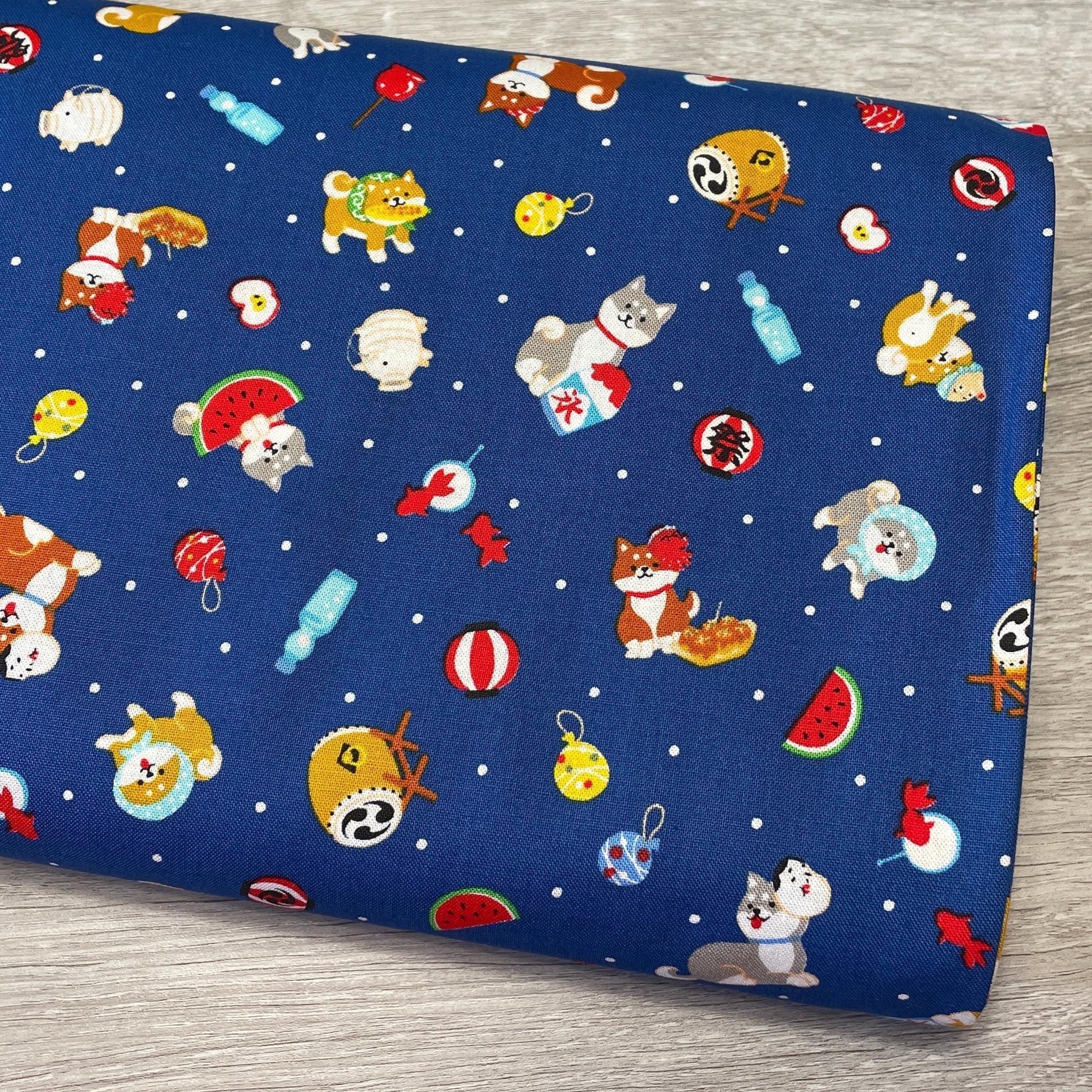 Shiba Inu Fabric - Dog Fabric - Printed in Japan
