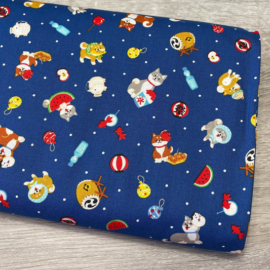 Shiba Inu Fabric - Dog Fabric - Printed in Japan