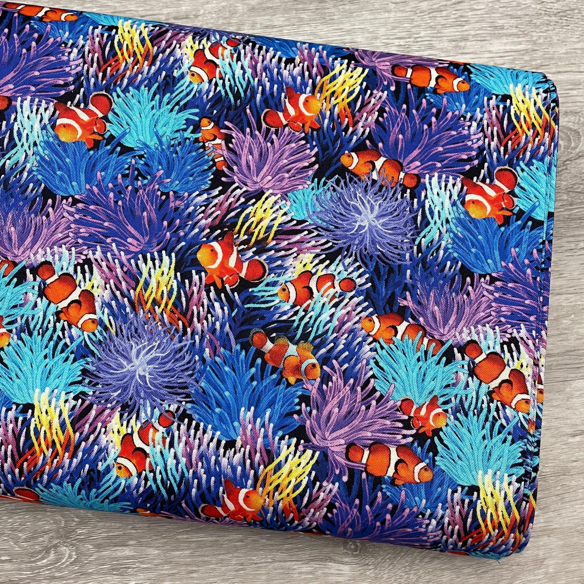 Clown Fish Fabric - Timeless Treasures - Ocean Life - 100% Cotton - Beach Quilt Sea Anemone Coral Reef