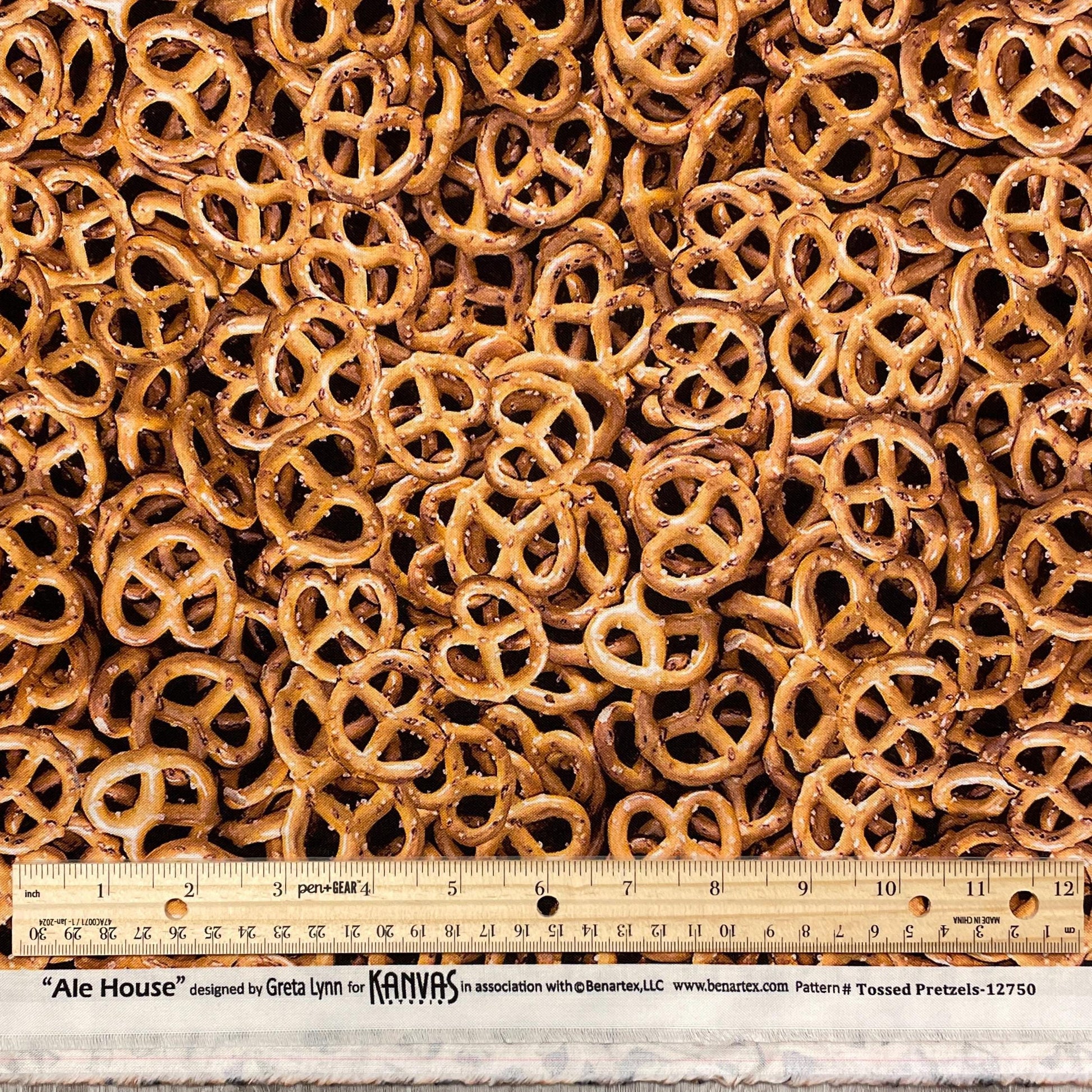 Benartex Pretzel Fabric - Ale House Collection - 100% Cotton