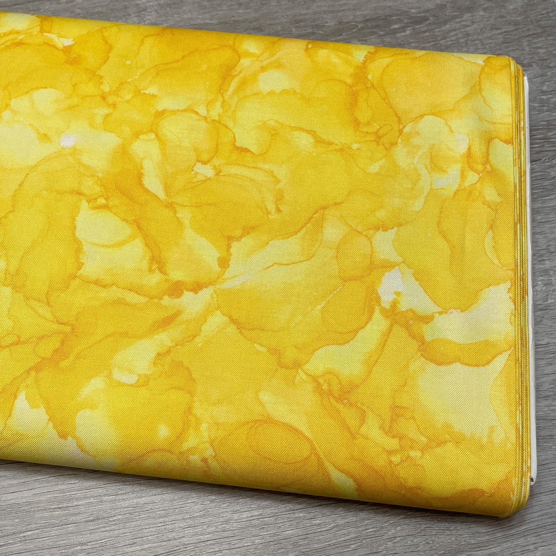 Inspired Alcohol Ink Blobs Fabric - DP26699-52 Yellow - 100% Cotton - Northcott - Bright Yellow Blender