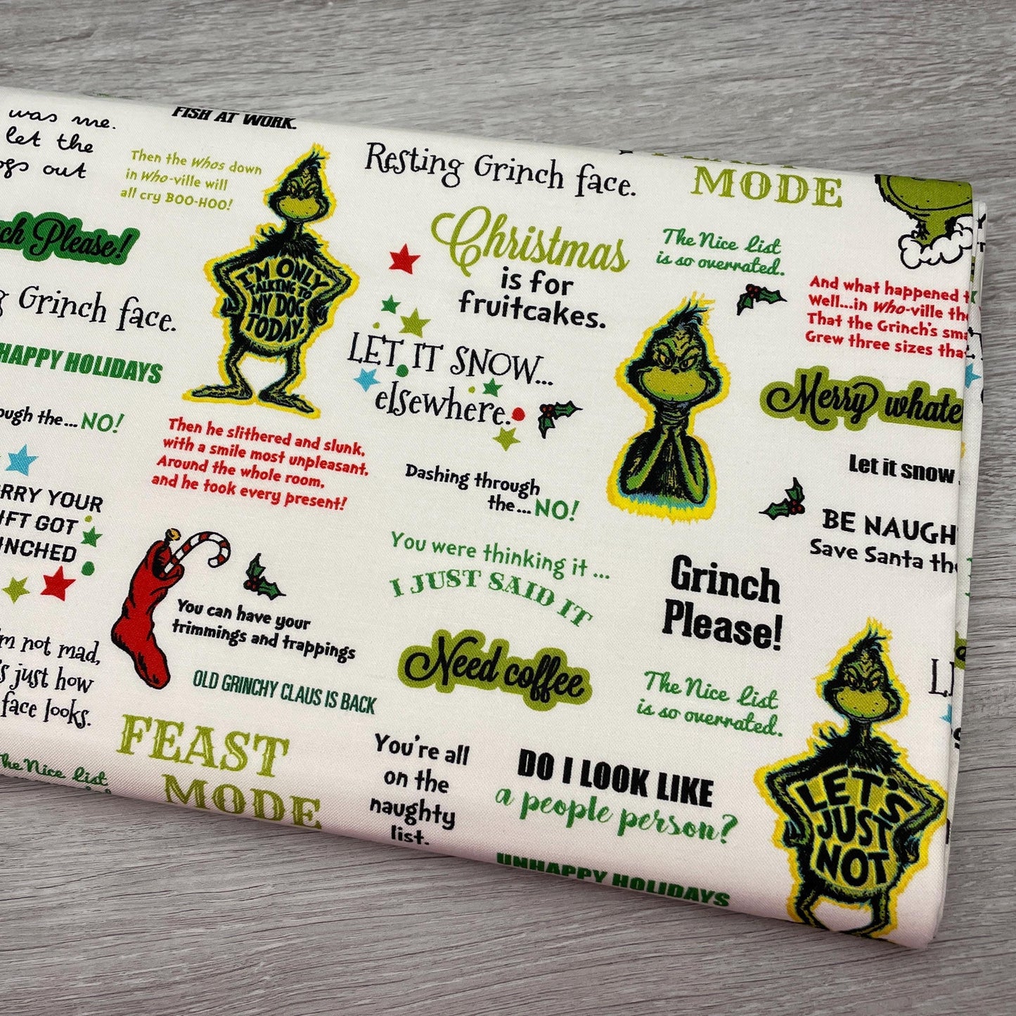 Grinch Fabric - Letters - How the Grinch Stole Christmas