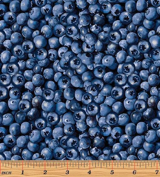 Blueberry Hill - Pick your fabric by the 1/2 yard - Benartex - 100% Cotton Fabric - food theme quilt material