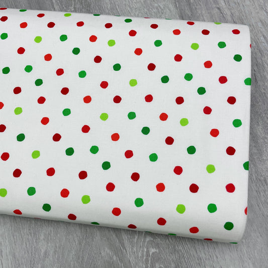 Christmas Polka Dot Fabric - Celebrate Seuss - Robert Kaufman - 100% cotton - ADE-12778-203 - Holiday Grinch Coordinate