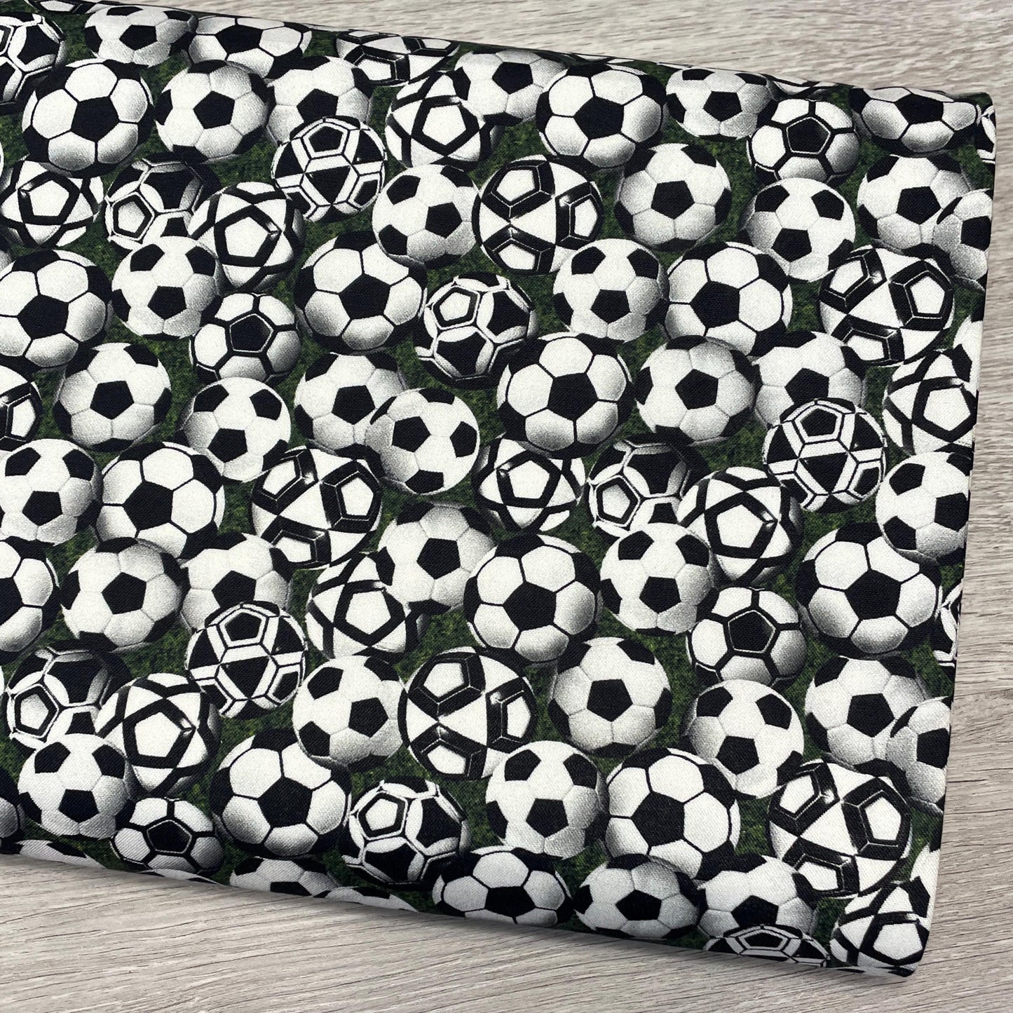 Soccer Fabric - Game Day 59-5121 - Oasis Fabrics - 100% Cotton - Quilting Cotton - Sports Fabric - Black and White Soccer ball