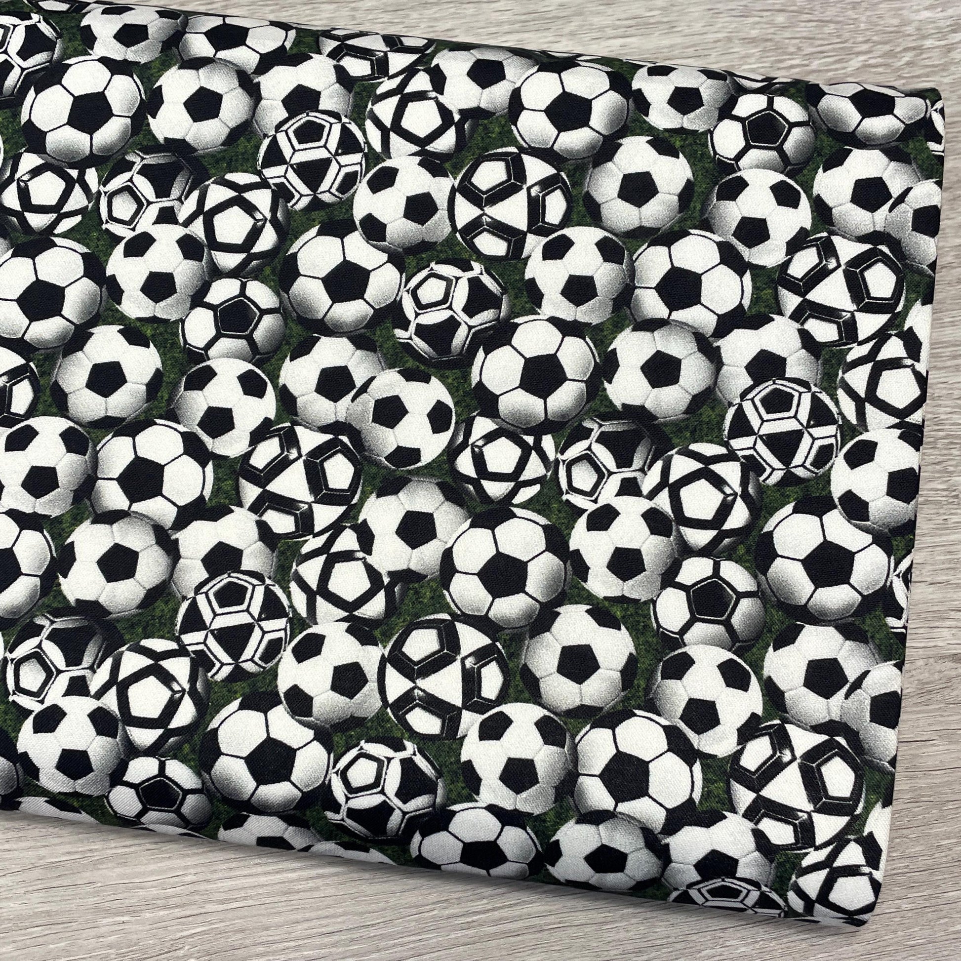 Soccer Fabric - Game Day 59-5121 - Oasis Fabrics - 100% Cotton - Quilting Cotton - Sports Fabric - Black and White Soccer ball