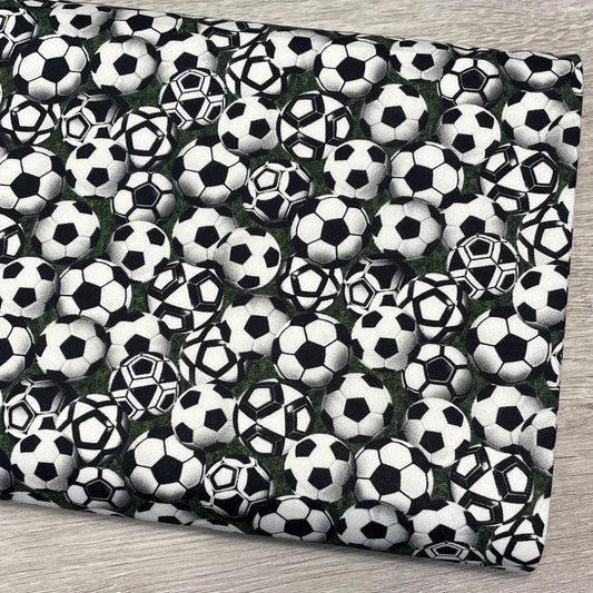 Soccer Fabric - Game Day 59-5121 - Oasis Fabrics - 100% Cotton - Quilting Cotton - Sports Fabric - Black and White Soccer ball