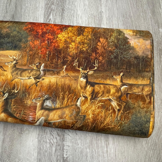 Frolicking Deer Fabric - 22202-MLT - 3 Wishes - 100% Cotton Fabric - Whitetail Country - Forest Animals