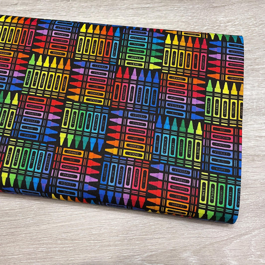 Bright Crayon fabric - Too Cool for School